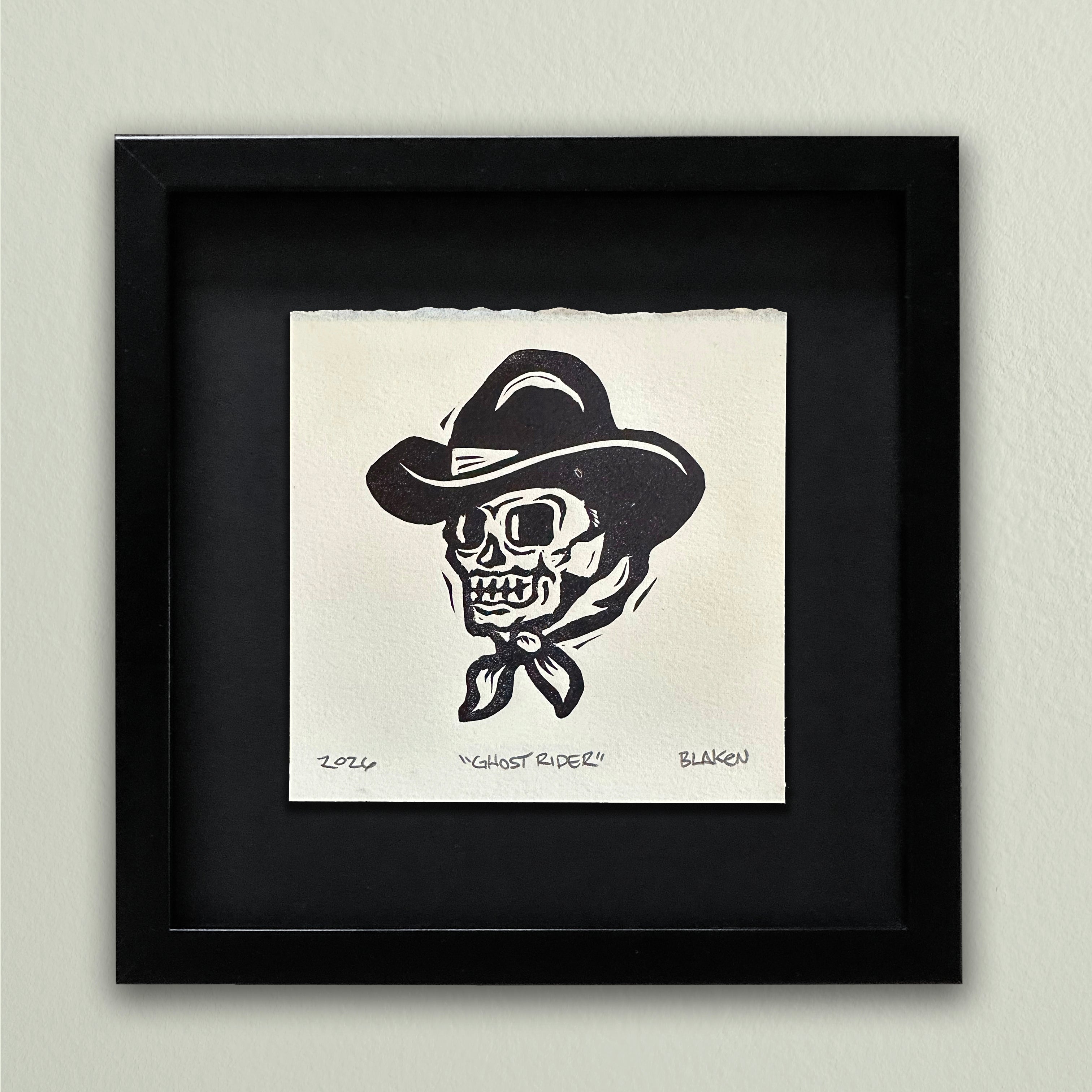 Ghost Rider - Lino Print