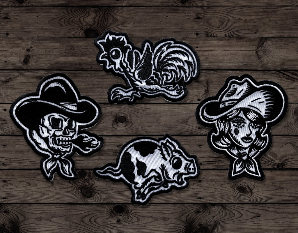 Rooster - Embroidered Iron on Patch