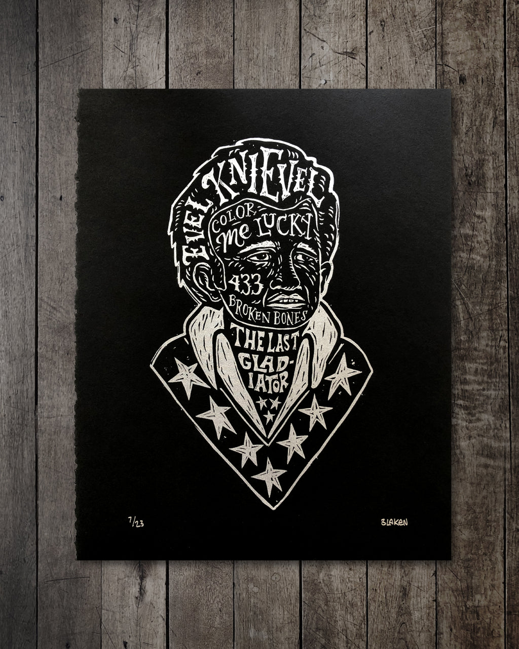 Evel Knievel Screen Print