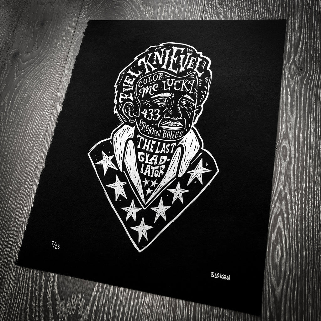 Evel Knievel Screen Print