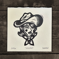 Black and white Lino Print of Lillian Smith 
