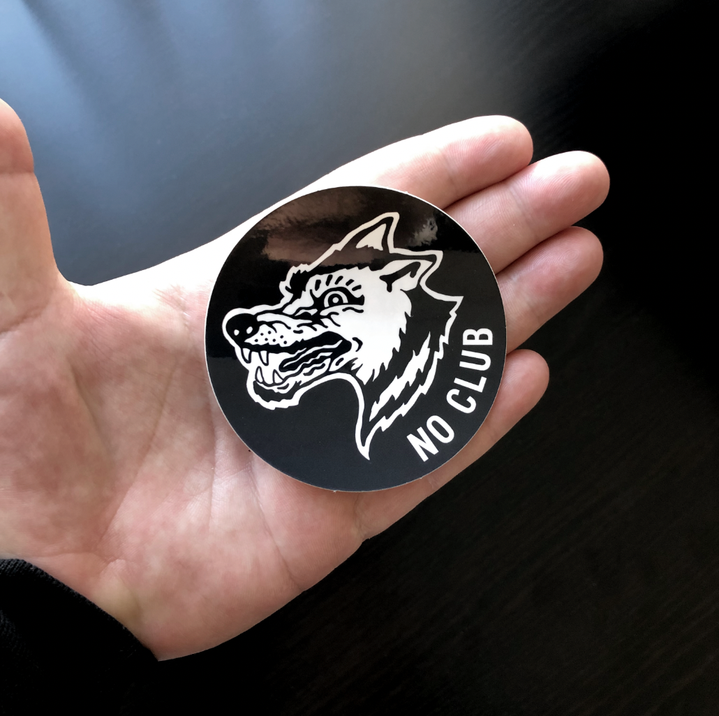 Lone Wolf - No Club Sticker