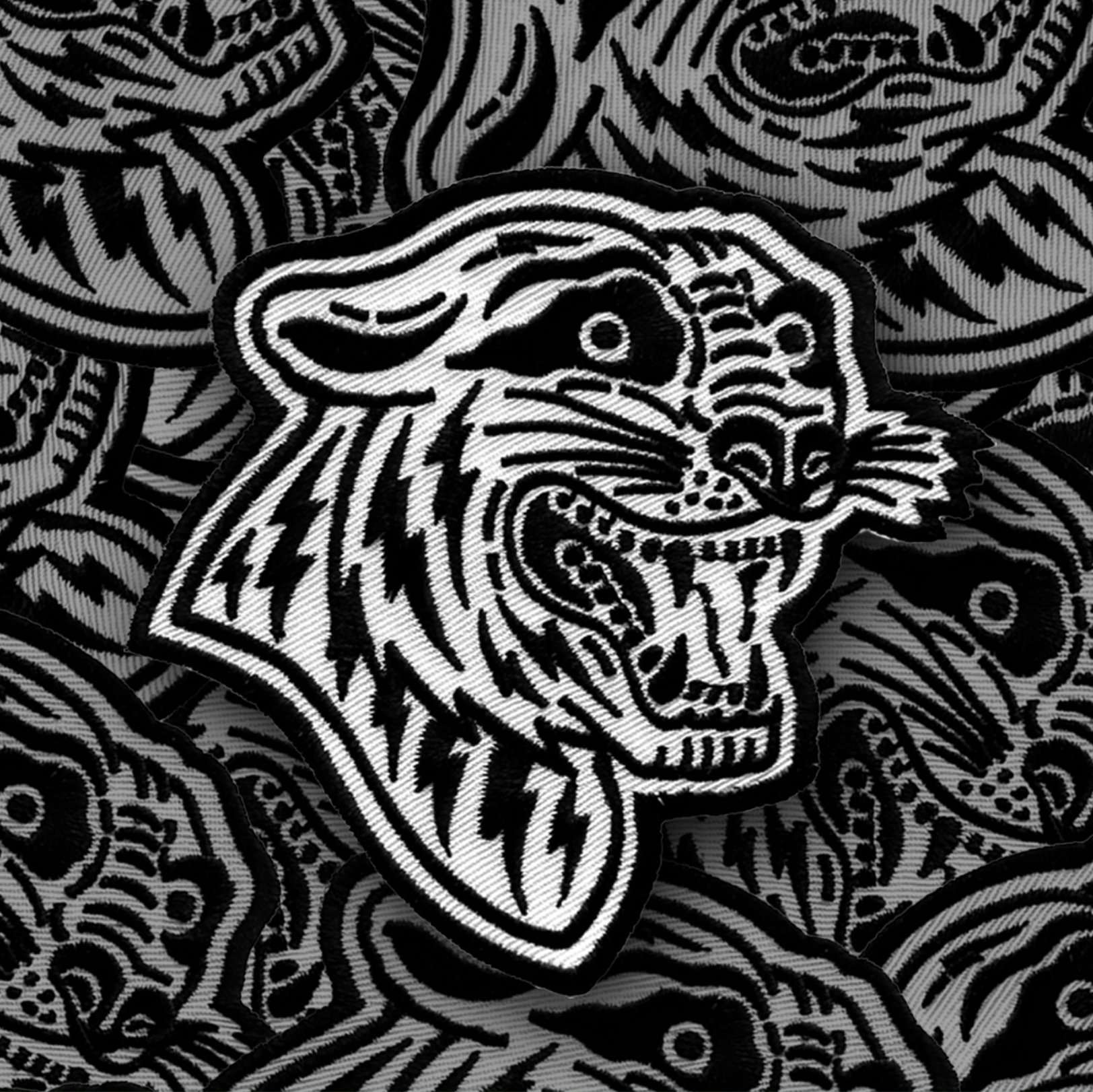 Lighting Tiger - Embroidered Iron on Patch