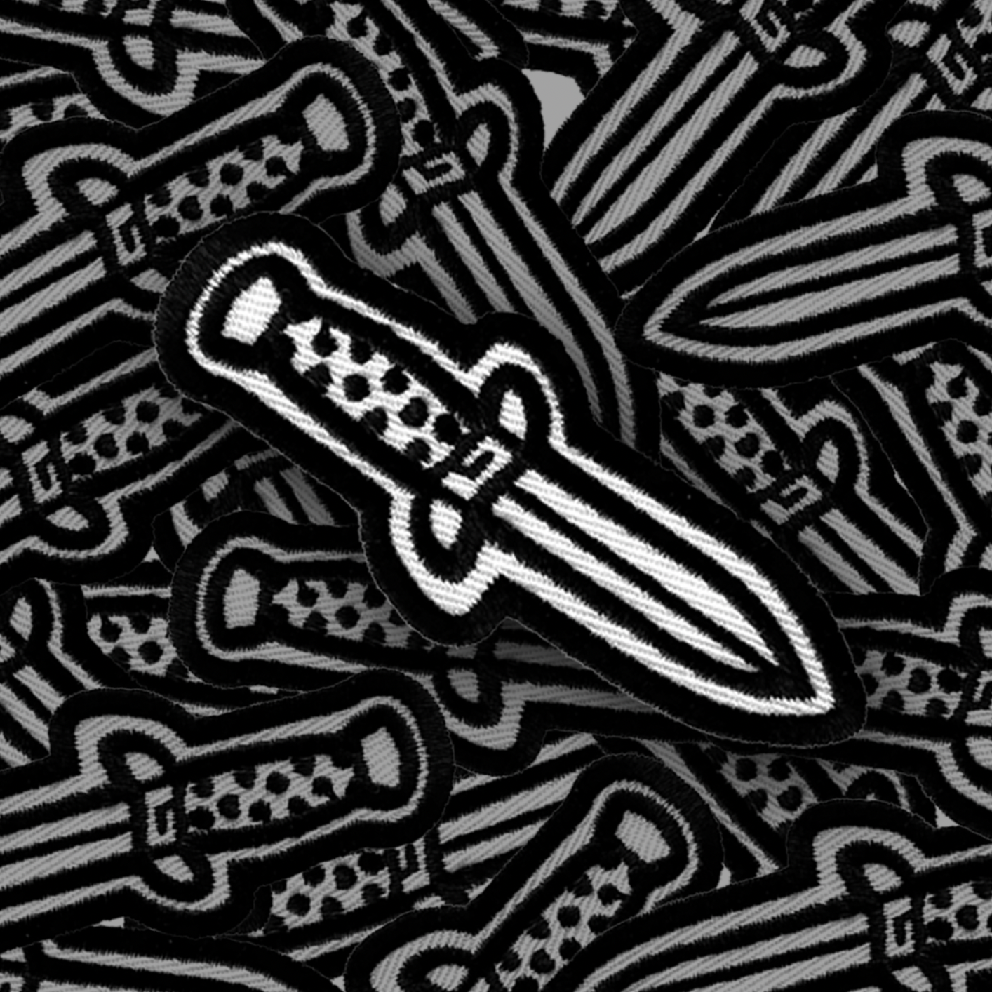 Dagger - Embroidered Iron on Patch