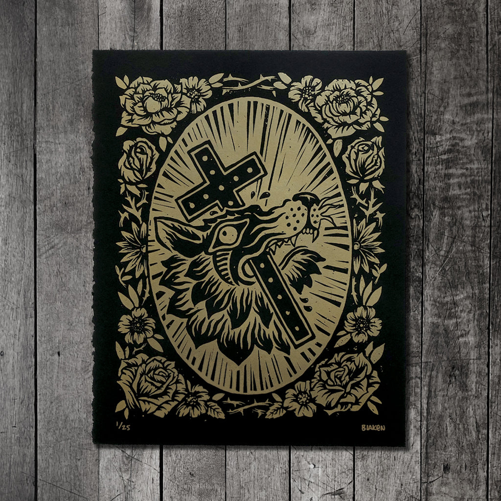 The "Sacred" Wolf Screen print
